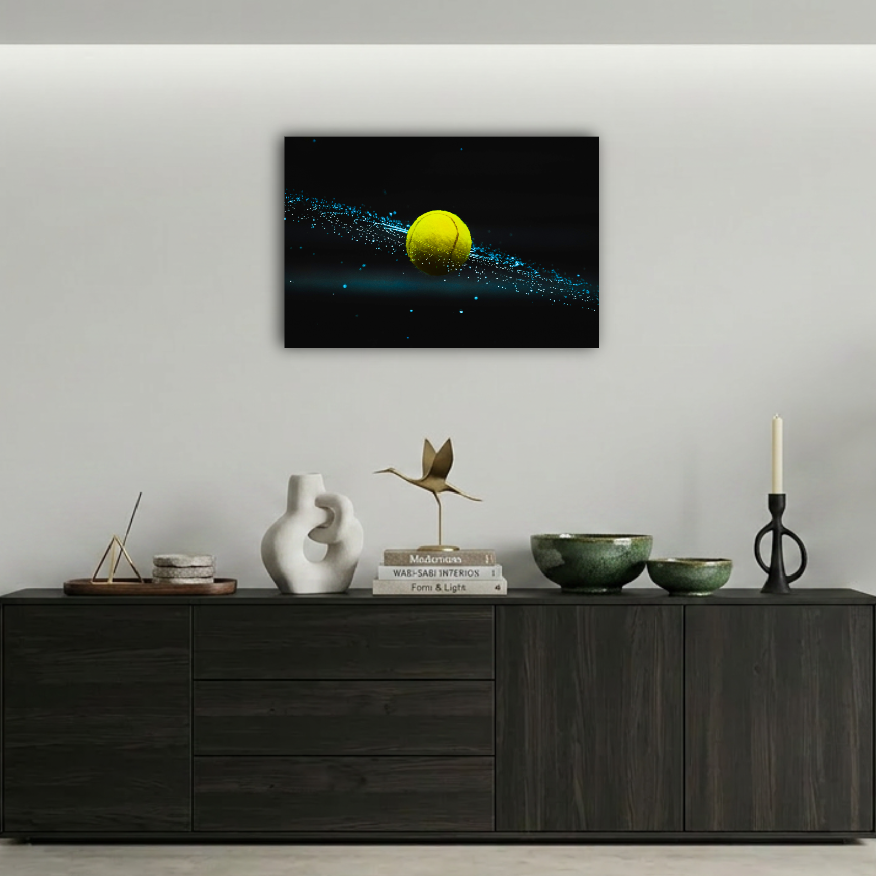 Su Damlalı Tenis Topu Metal Poster