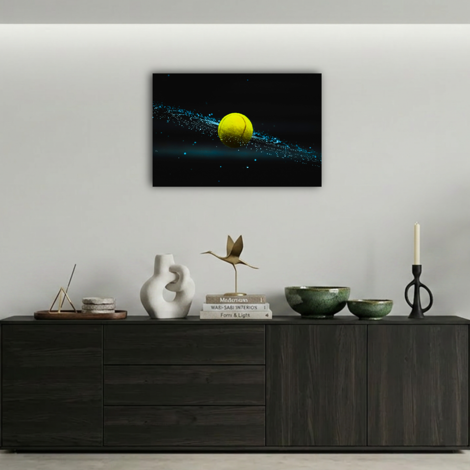 Su Damlalı Tenis Topu Metal Poster