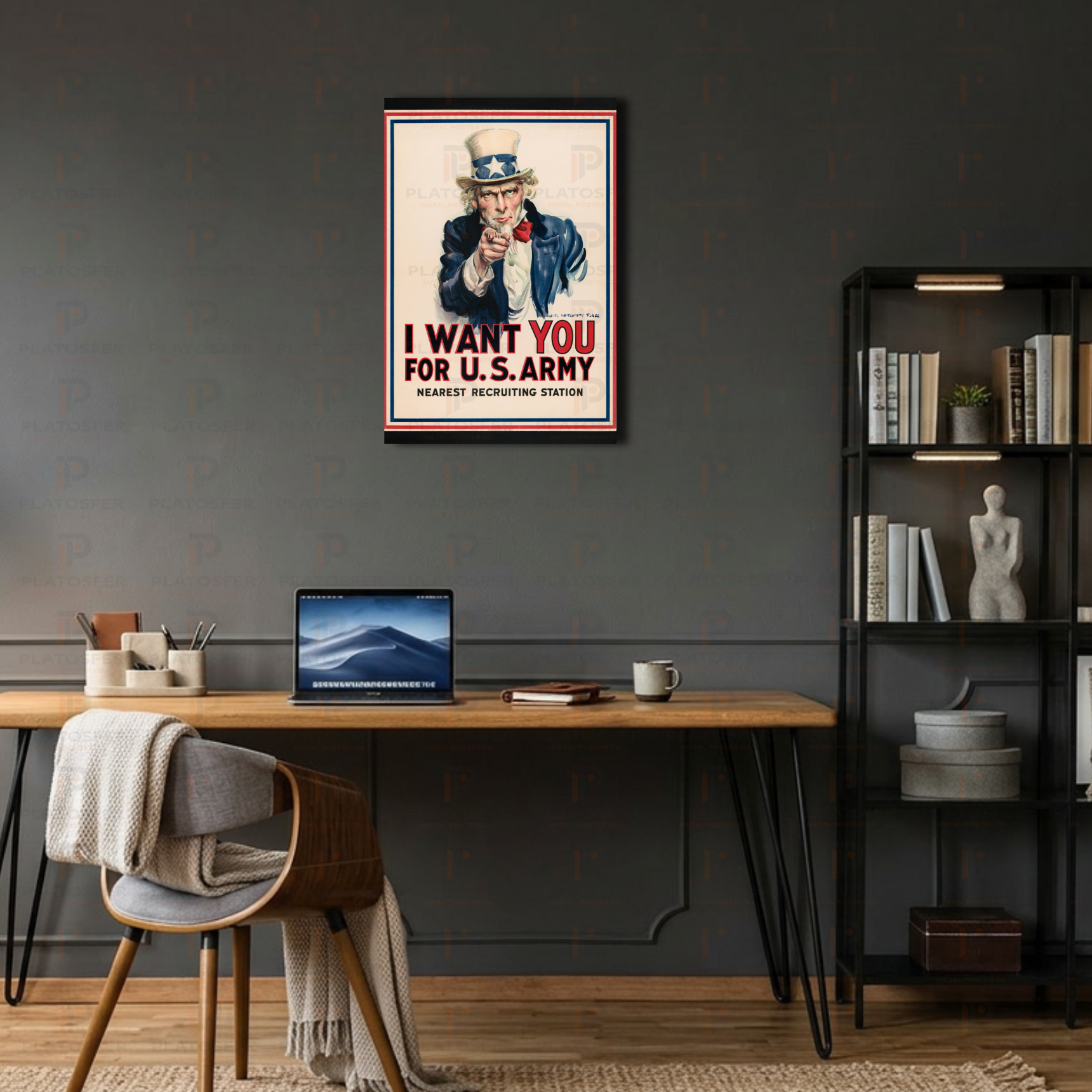 Uncle Sam I Want You Vintage Metal Poster