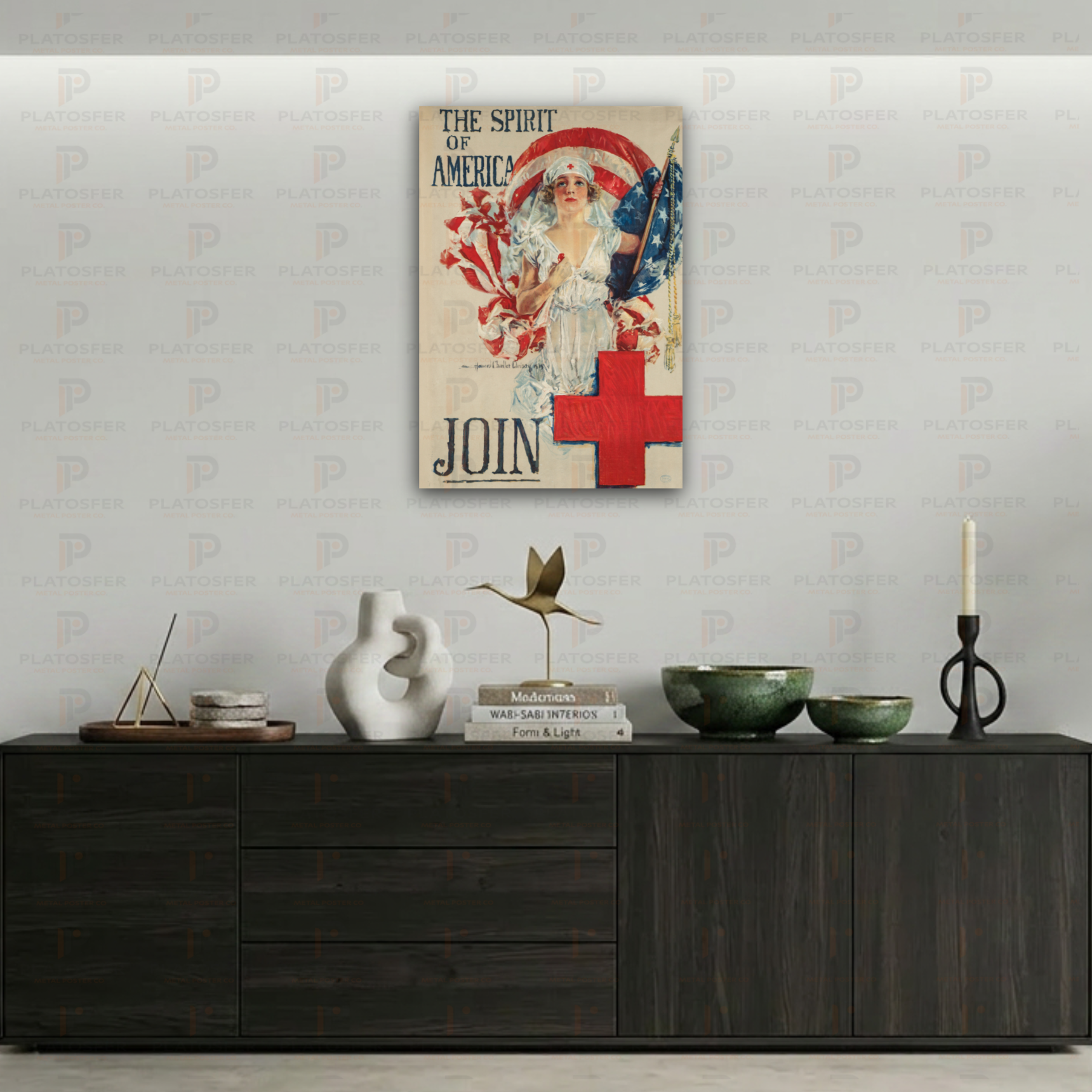 The Spirit of America Vintage Kızılhaç Metal Poster