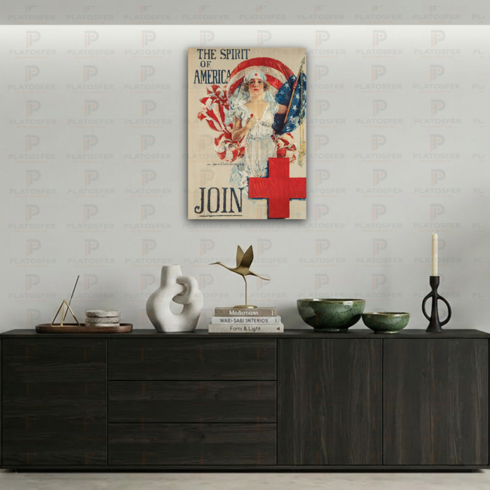 The Spirit of America Vintage Kızılhaç Metal Poster
