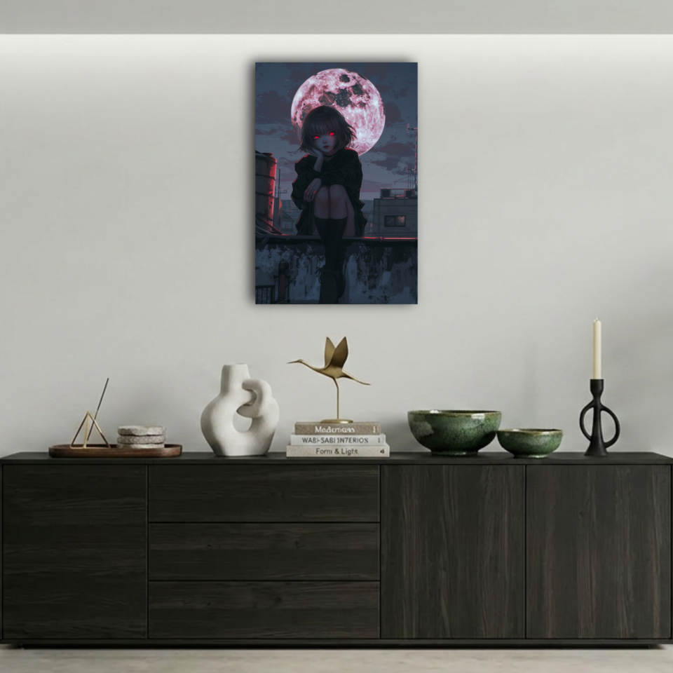 Ay ve Kız Metal Poster