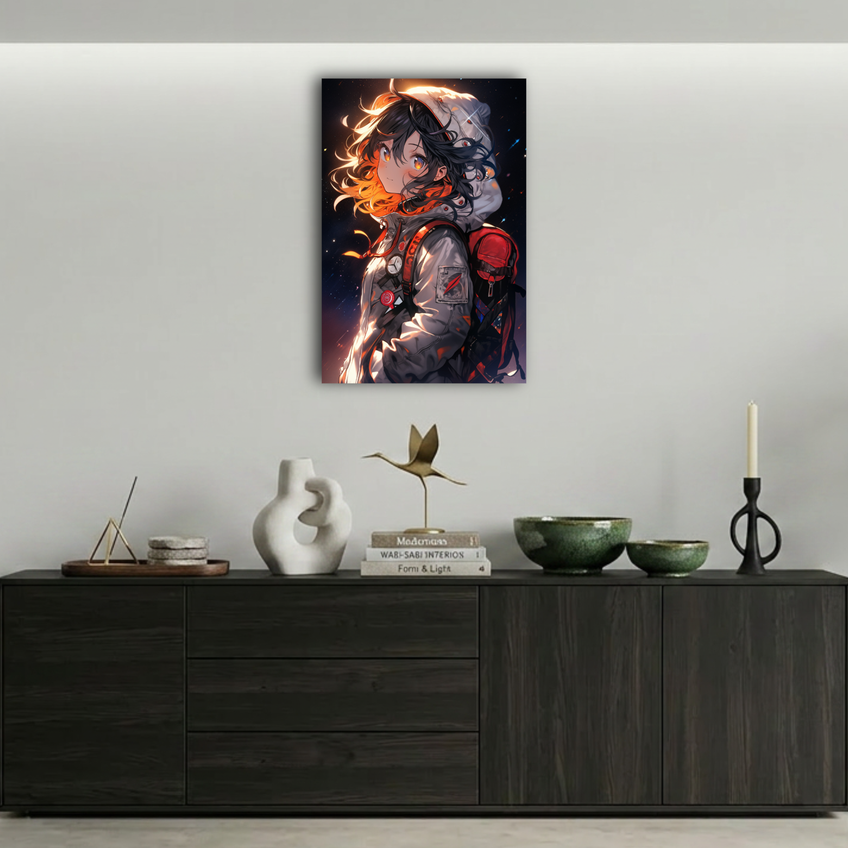 Kozmik Maceracı Kız Anime Metal Poster