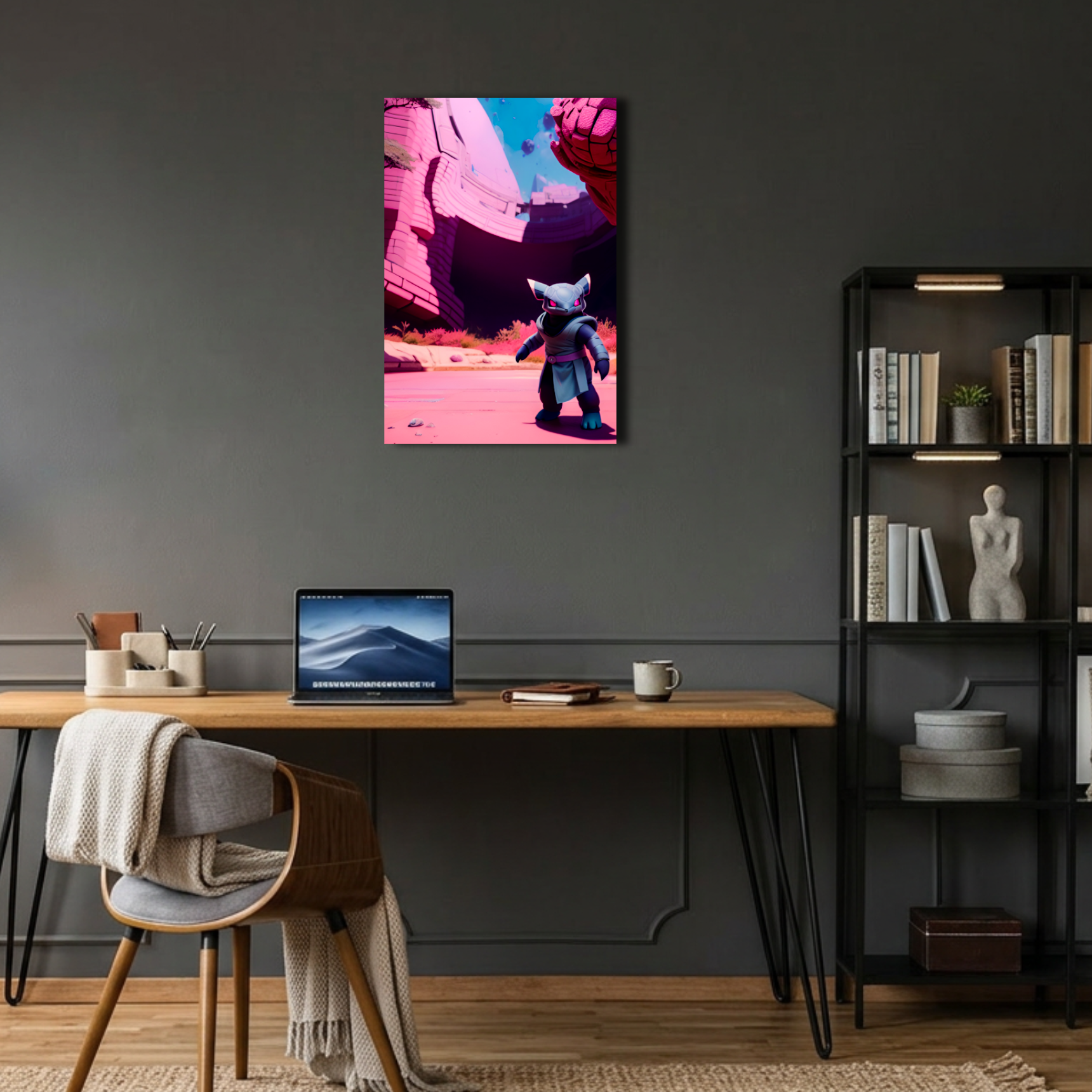 Pembe Gezegen Uzaylı Savaşçı Metal Poster