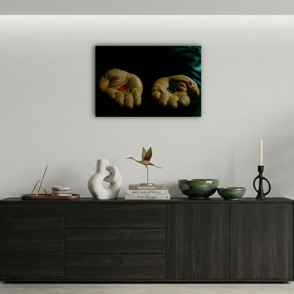 The Matrix Kırmızı ve Mavi Hap Seçim Metal Poster