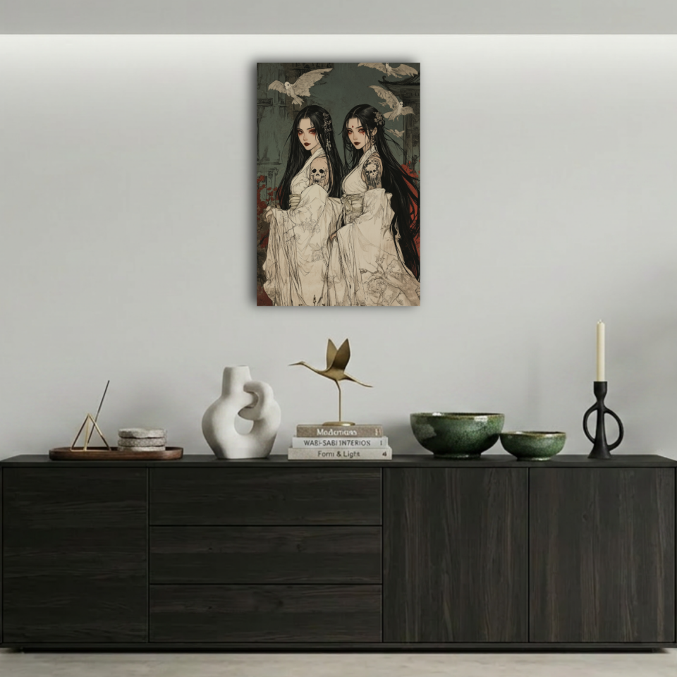 Karanlık İkizler Gotik Anime Metal Poster