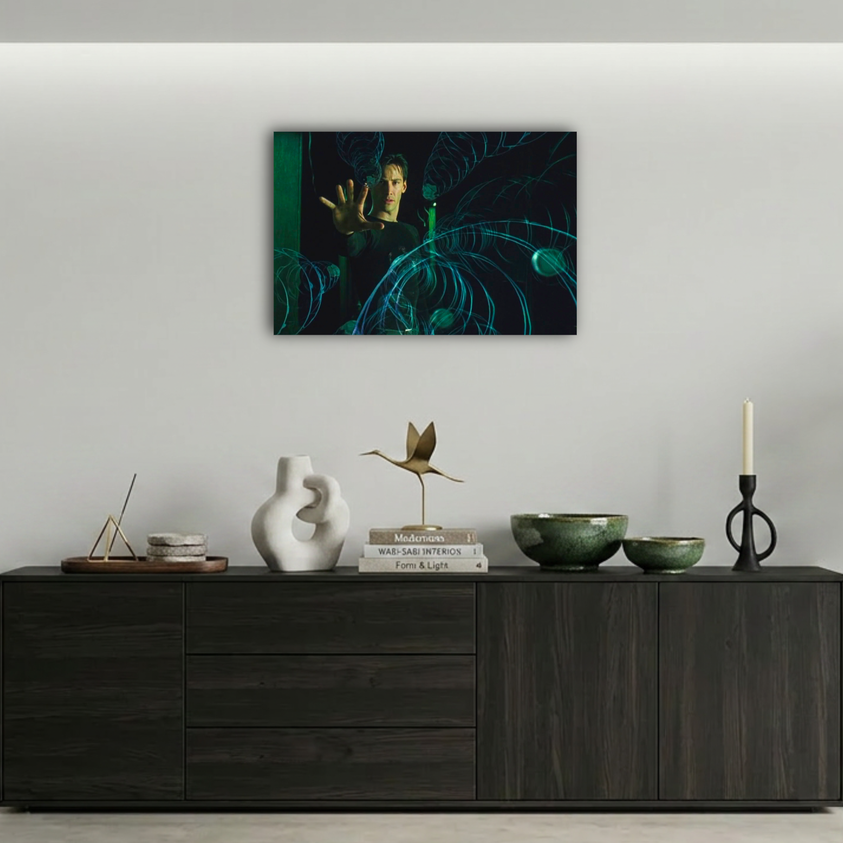 The Matrix Neo Dijital Kodlar ve Güç Metal Poster