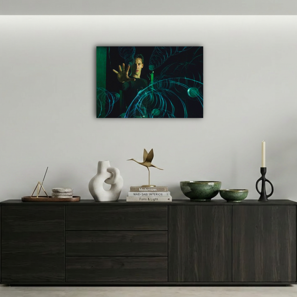 The Matrix Neo Dijital Kodlar ve Güç Metal Poster