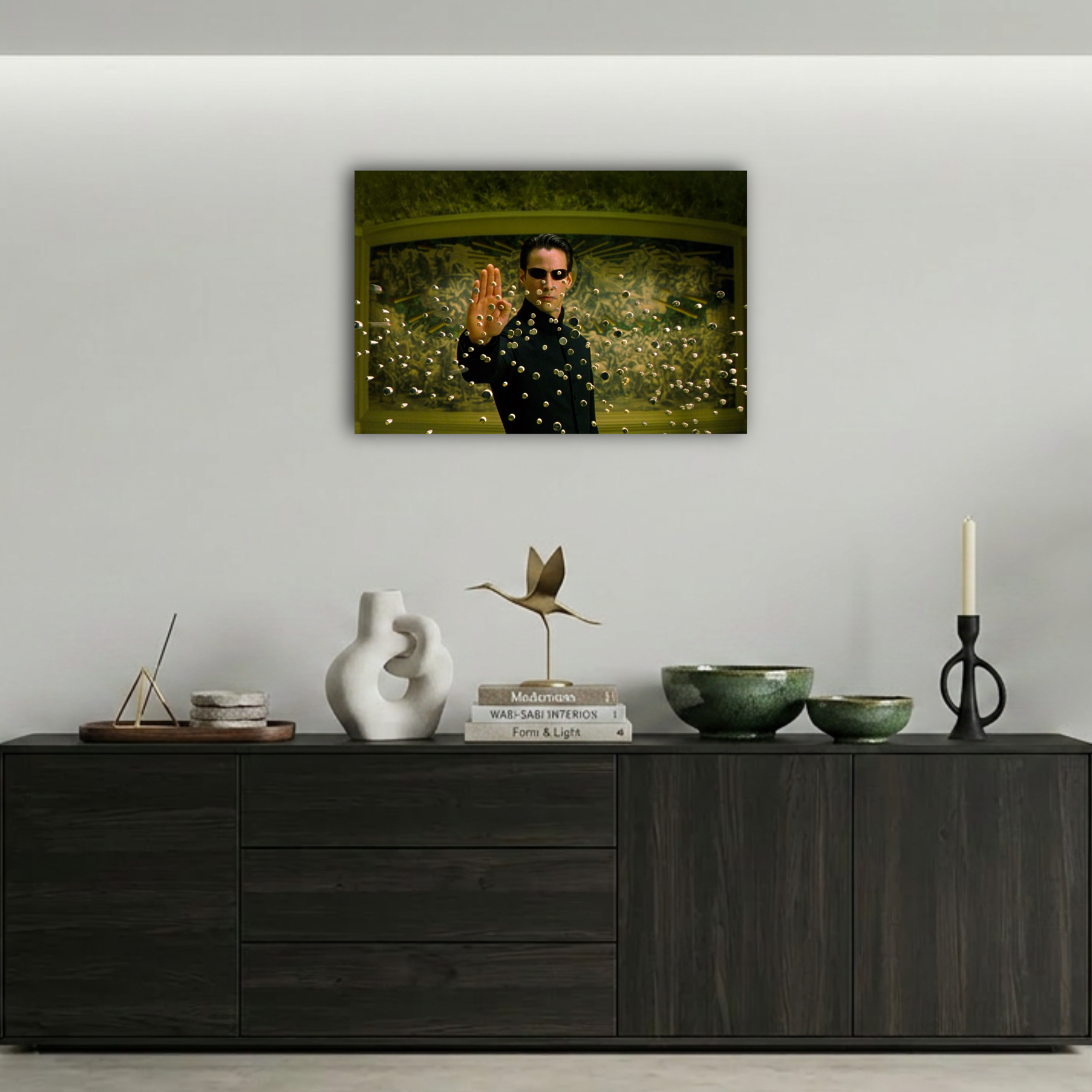 The Matrix Neo Kurşun Durdurma Portre Metal Poster