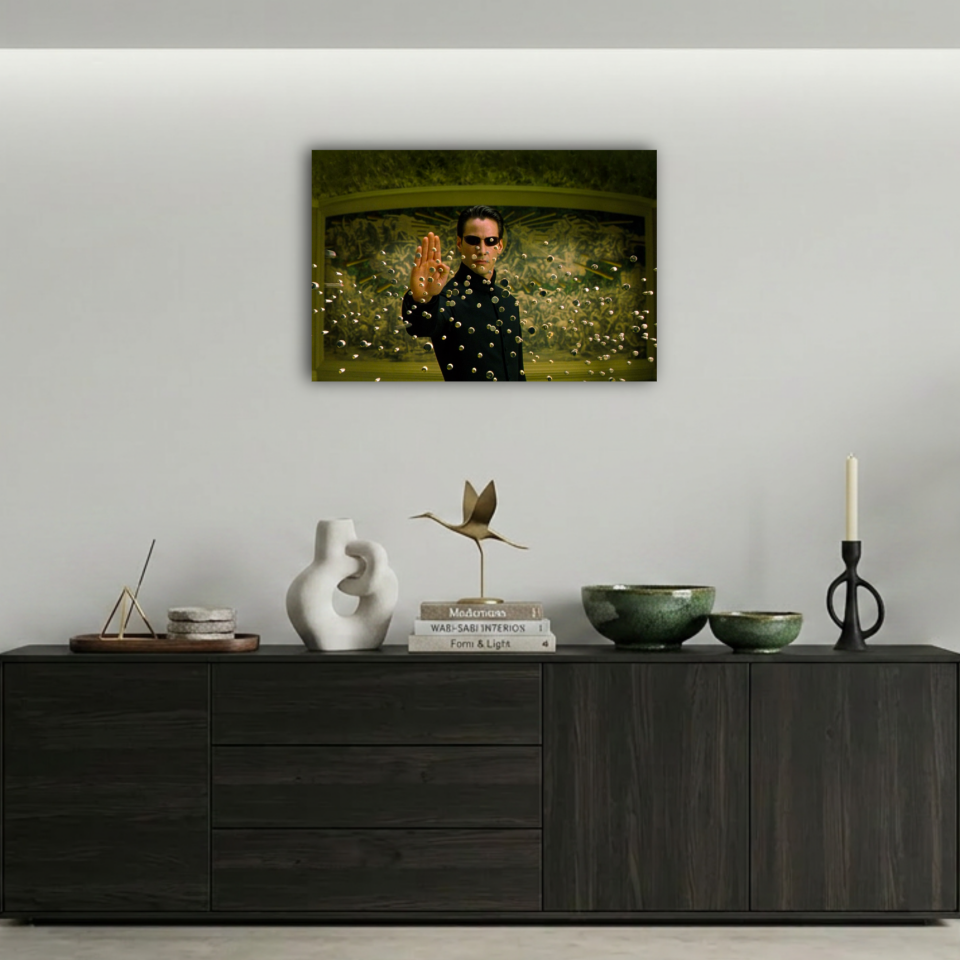 The Matrix Neo Kurşun Durdurma Portre Metal Poster