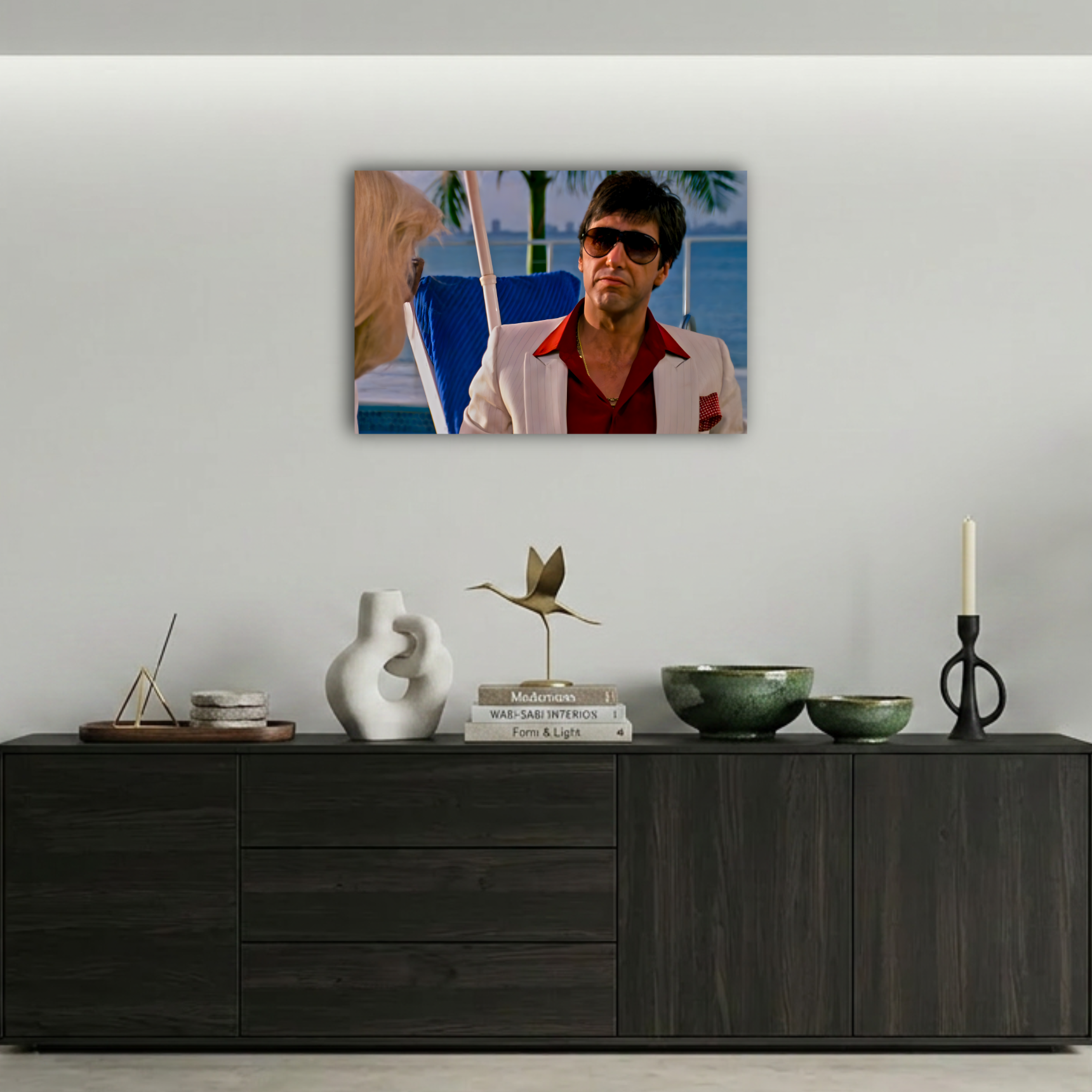 Scarface Güneş Gözlüklü Tony Montana Metal Poster