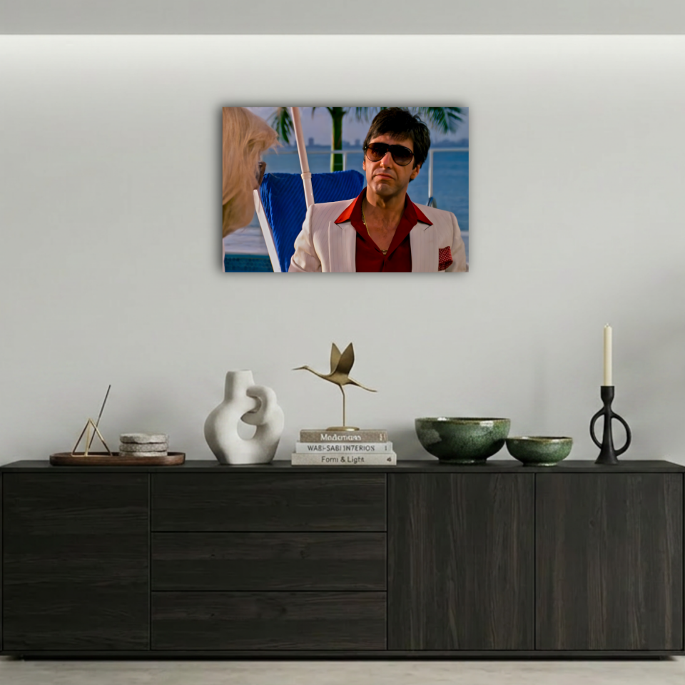 Scarface Güneş Gözlüklü Tony Montana Metal Poster