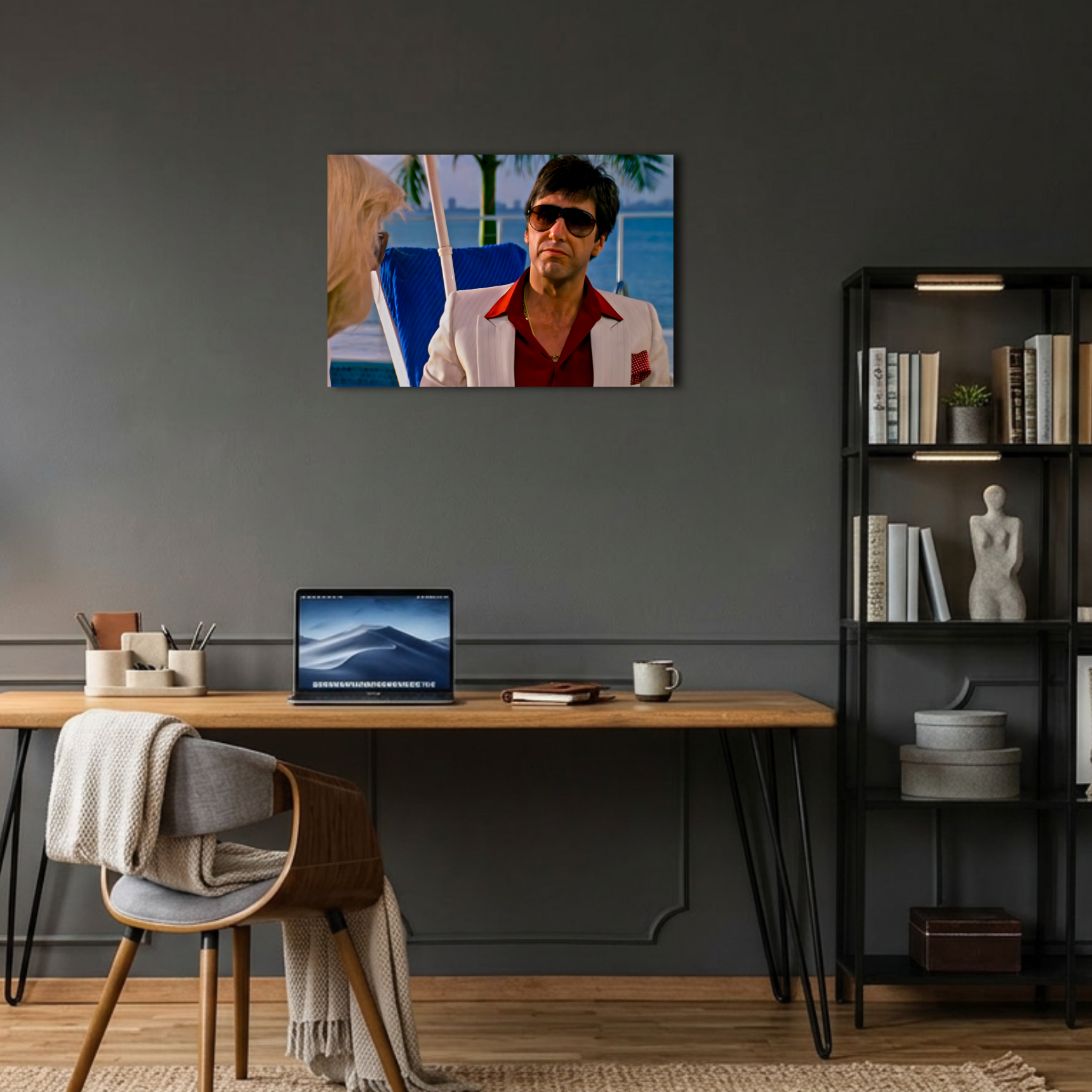 Scarface Güneş Gözlüklü Tony Montana Metal Poster