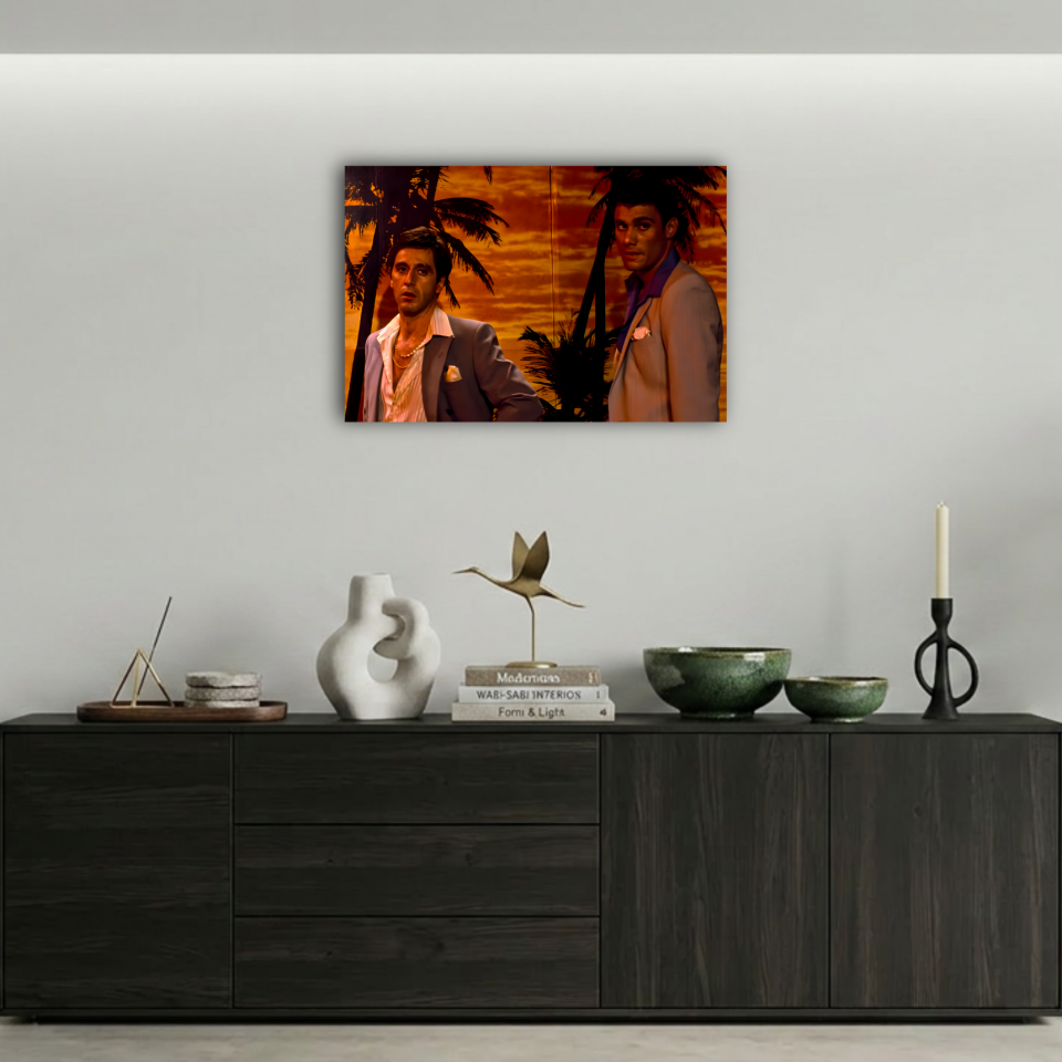 Scarface Tony Montana ve Manny Ribera Metal Poster