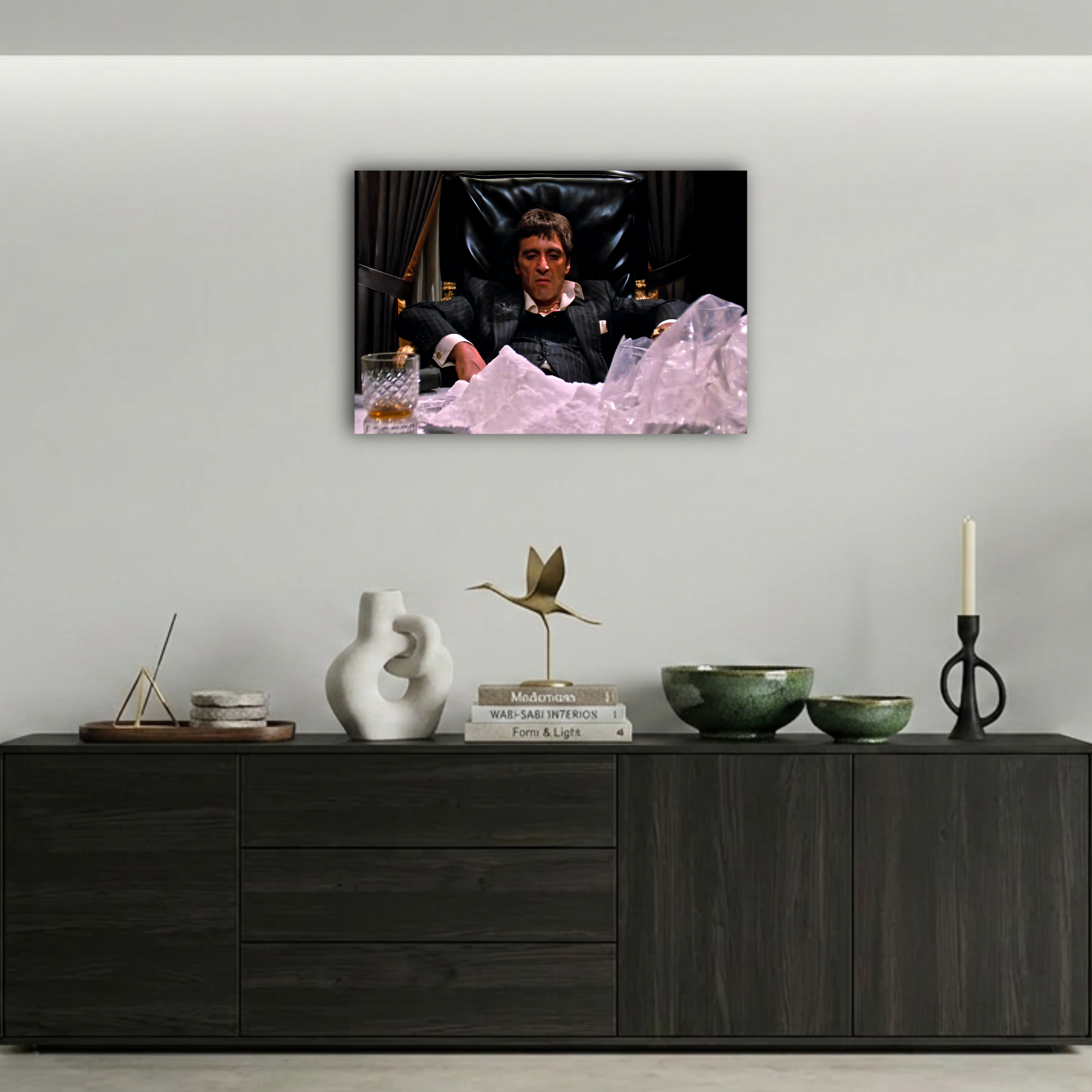 Scarface Masada Oturan Tony Montana Metal Poster
