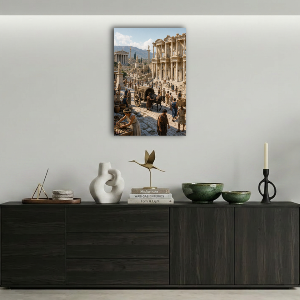 Efes Antik Kenti ve Celsus Kütüphanesi Metal Poster