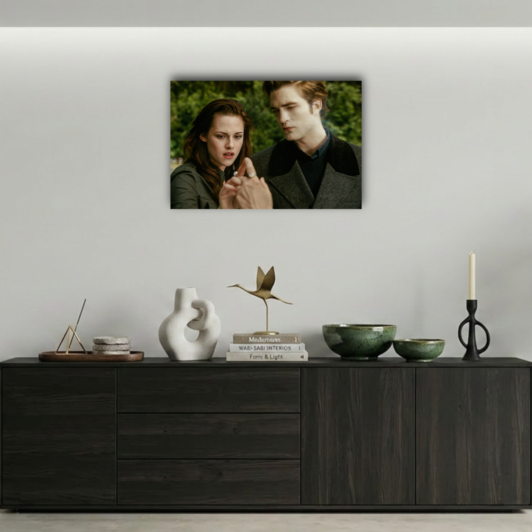 Alacakaranlık Işıltılı Edward & Bella Metal Poster