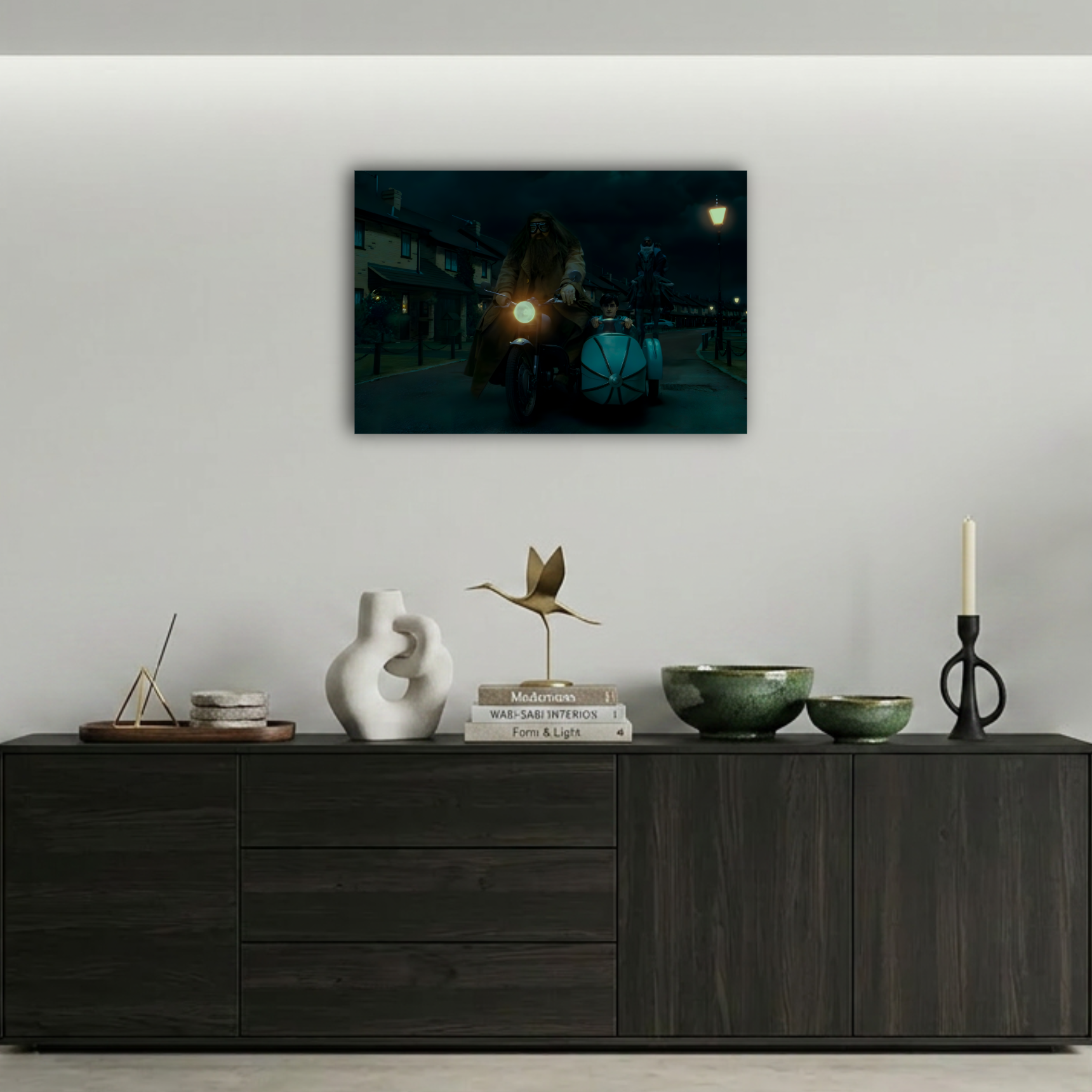 Harry Potter ve Hagrid Uçan Motosiklet Metal Poster