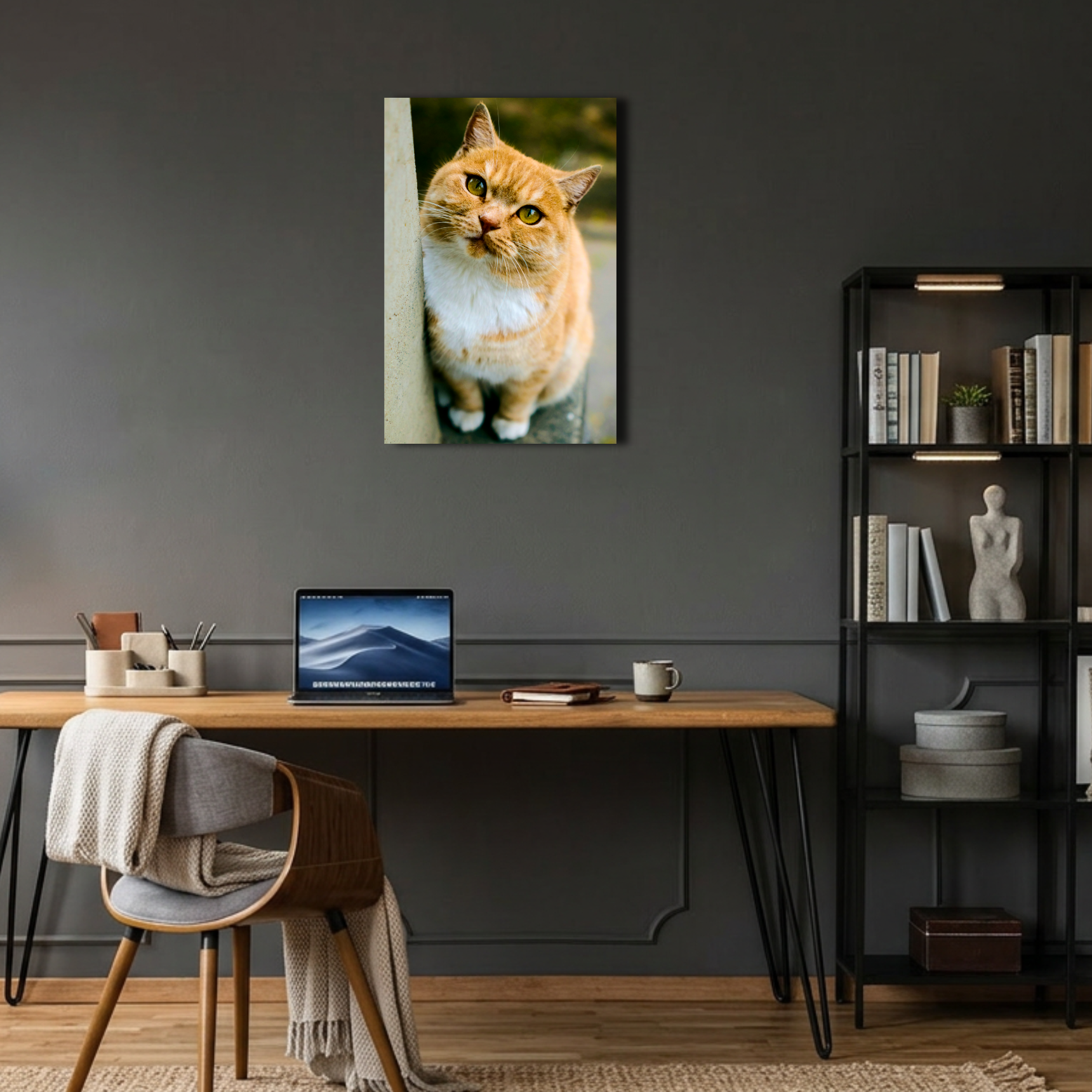 Sevimli Sarı Tekir Kedi Metal Poster