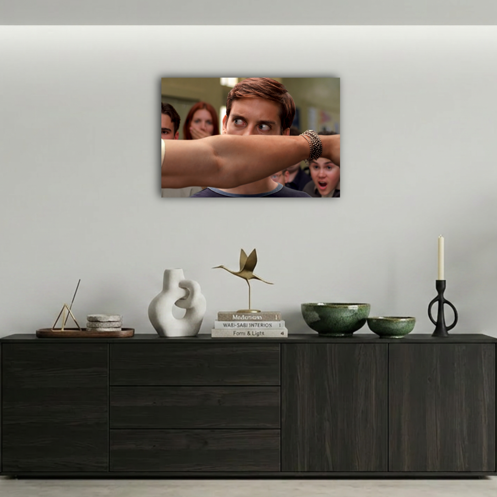 Spider-Man Peter Parker Kol Engeli Komik Sahne Metal Poster