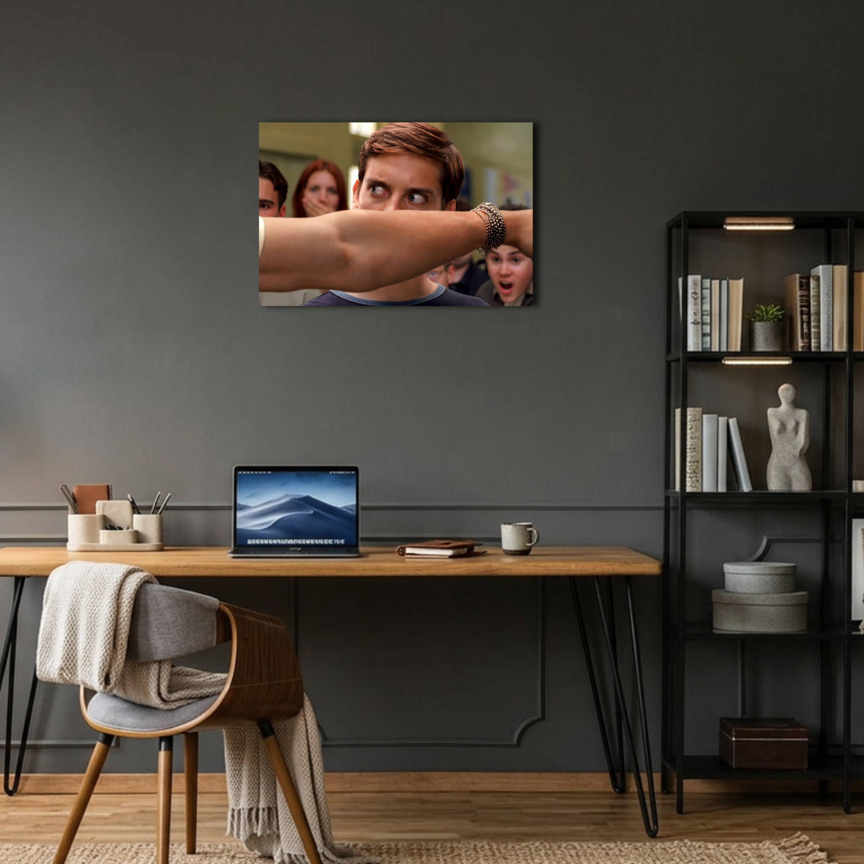 Spider-Man Peter Parker Kol Engeli Komik Sahne Metal Poster