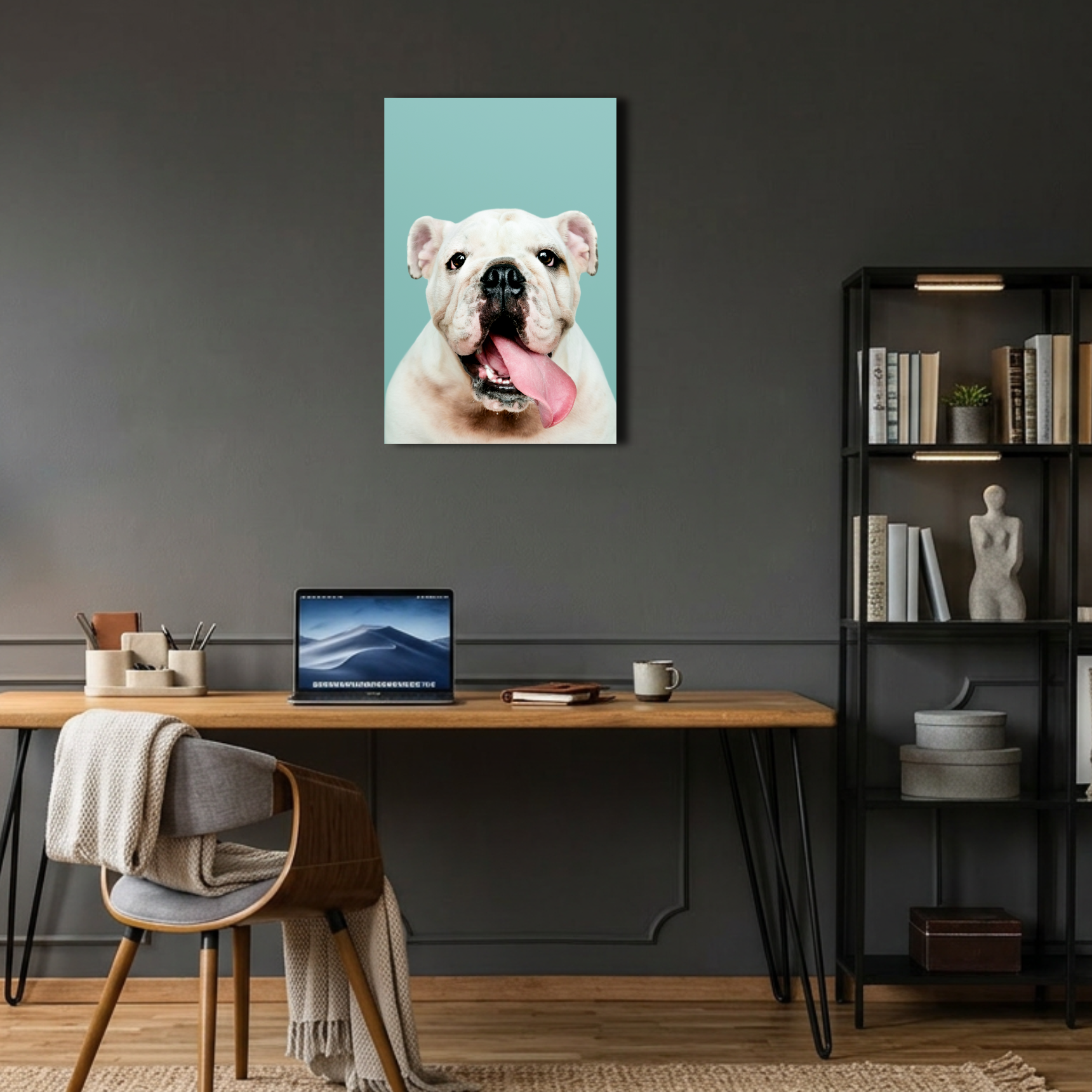 Sevimli İngiliz Bulldog Köpek Metal Poster