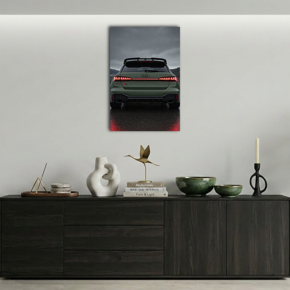Mat Yeşil Audi RS Metal Poster