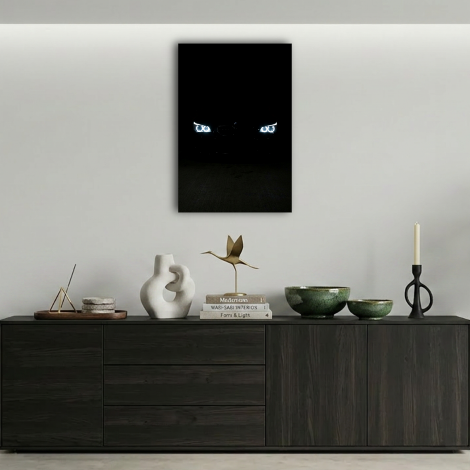 BMW Angel Eyes Karanlık Metal Poster