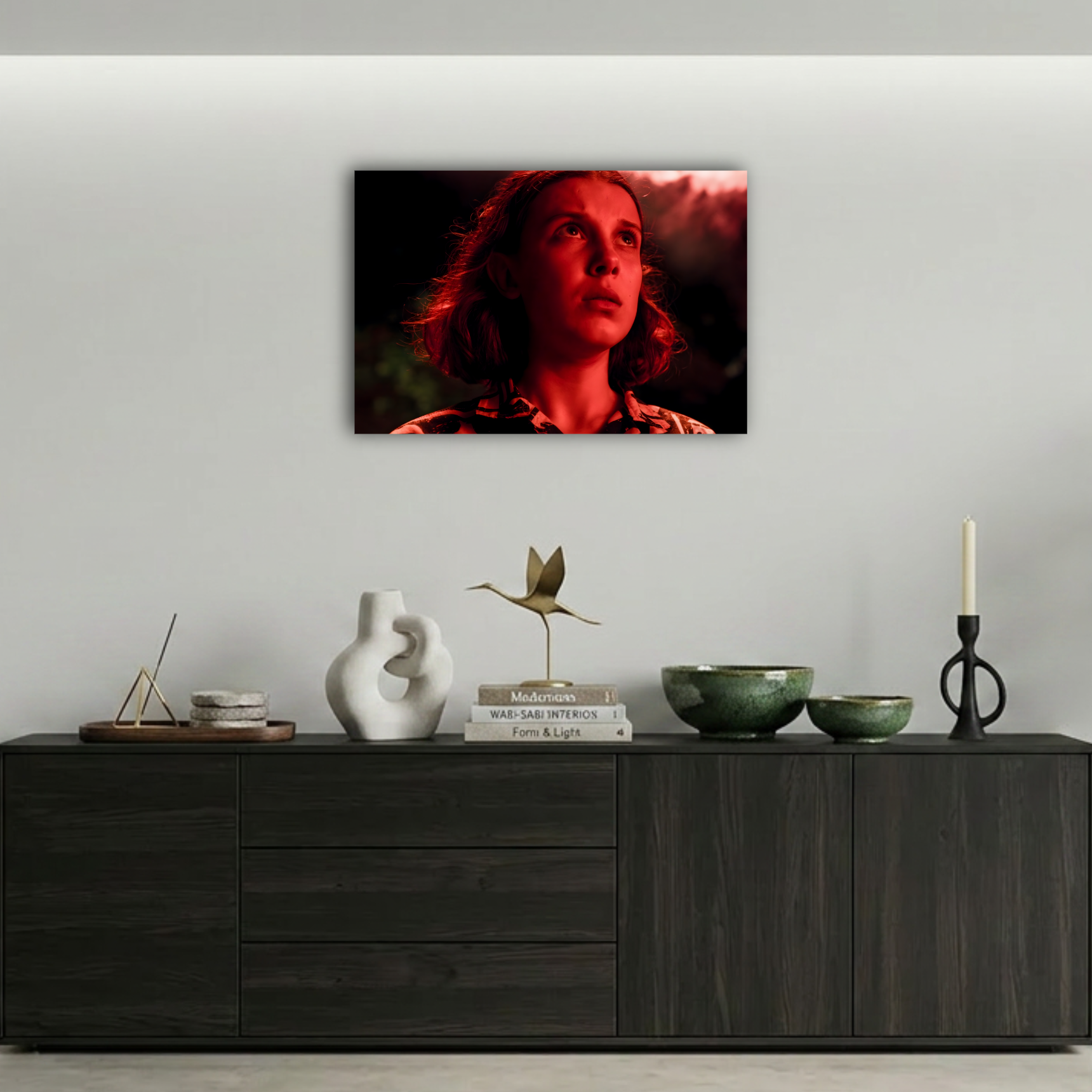 Stranger Things Eleven Kırmızı Işık Portre Metal Poster