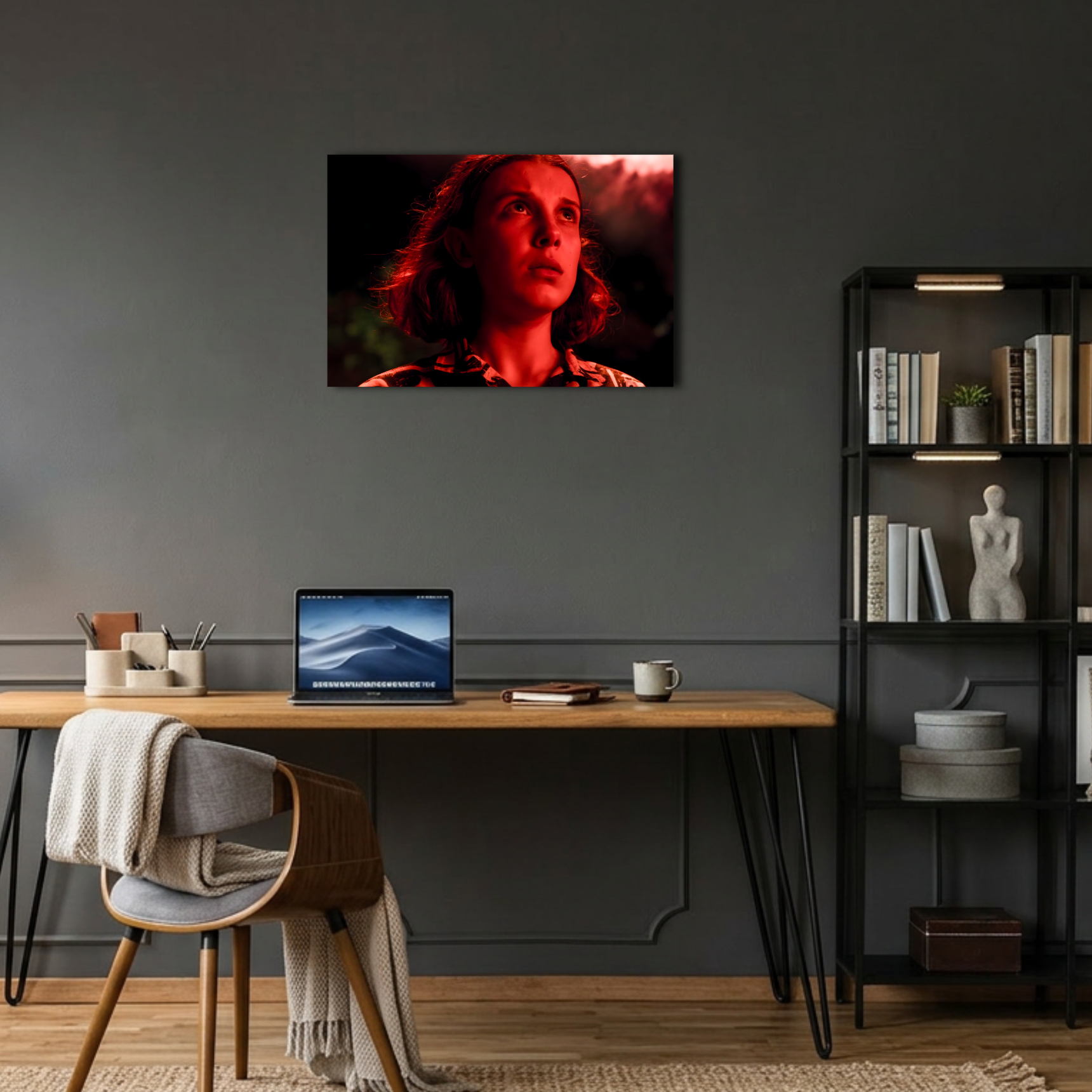 Stranger Things Eleven Kırmızı Işık Portre Metal Poster