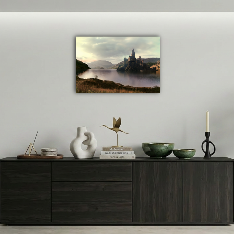 Harry Potter Hogwarts Şatosu ve Kara Göl Metal Poster