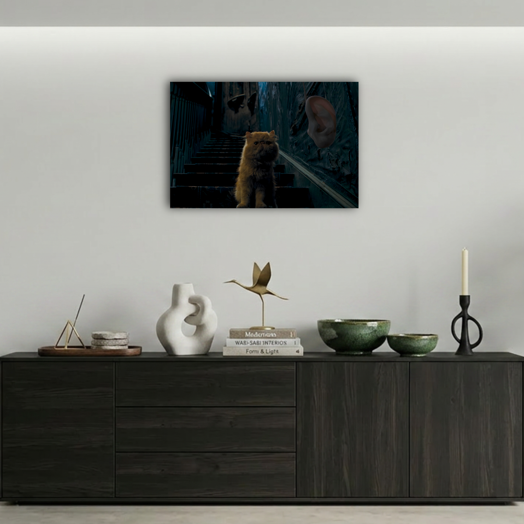 Harry Potter Crookshanks ve Uzatılabilir Kulak Metal Poster