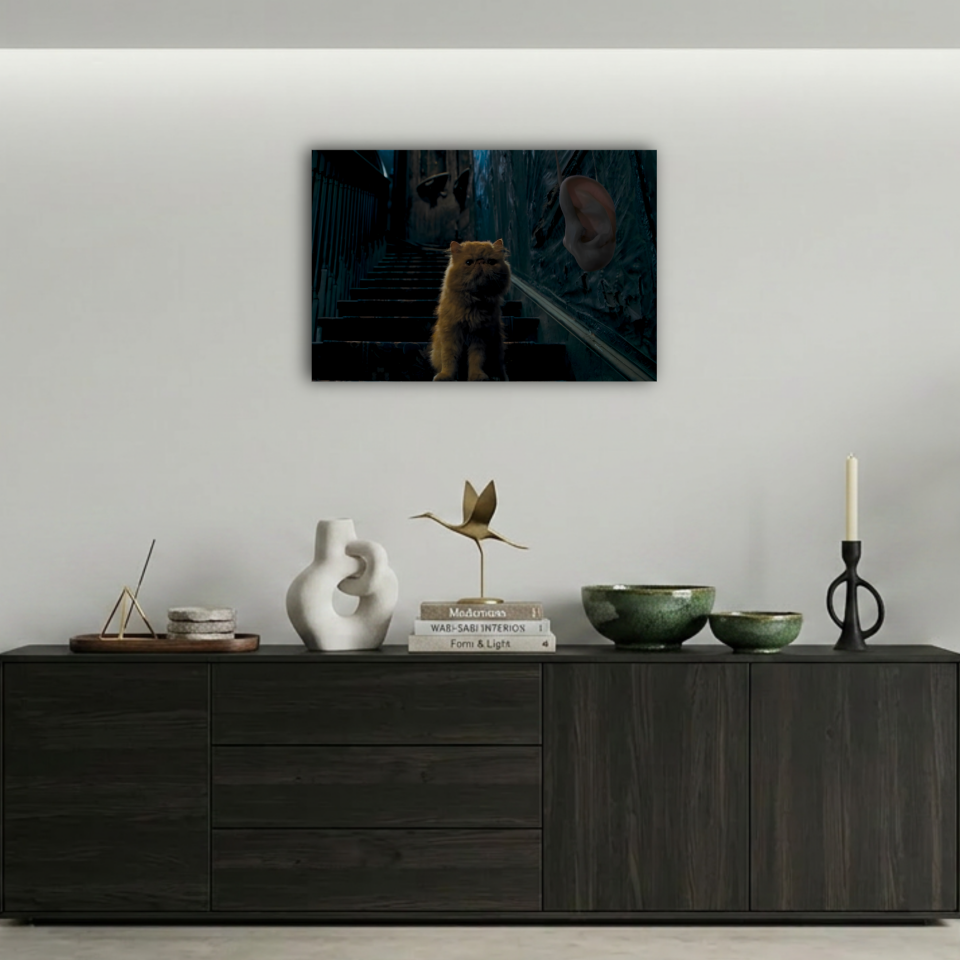 Harry Potter Crookshanks ve Uzatılabilir Kulak Metal Poster