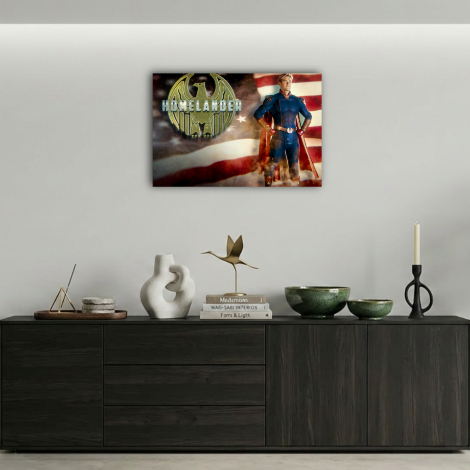 The Boys Homelander Bayrak Fonlu ve Logolu Metal Poster