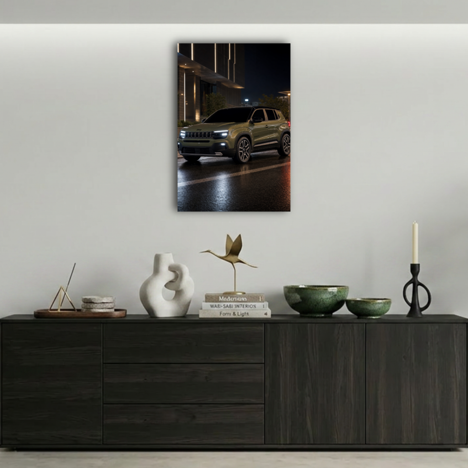 Haki Yeşil Jeep Avenger Metal Poster