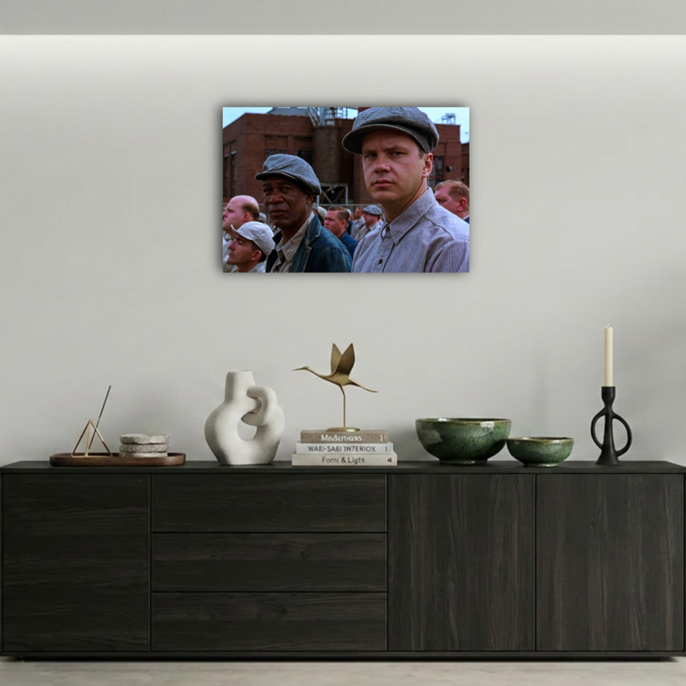 Esaretin Bedeli Andy & Red Avlu Sahnesi Metal Poster