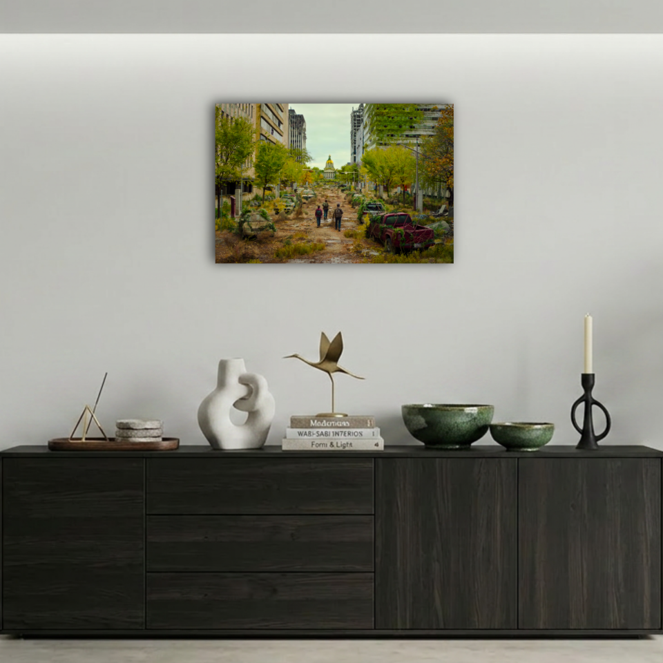 The Last of Us Harap Cadde Yürüyen Karakterler Metal Poster