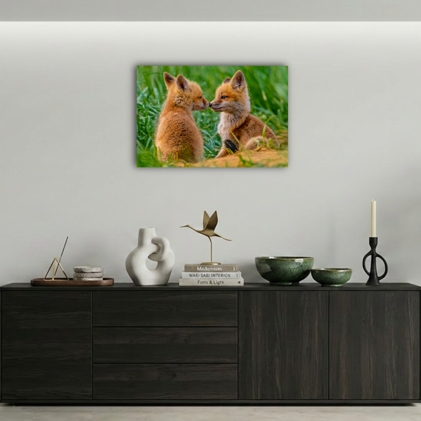 Sevimli Yavru Tilkiler Metal Poster