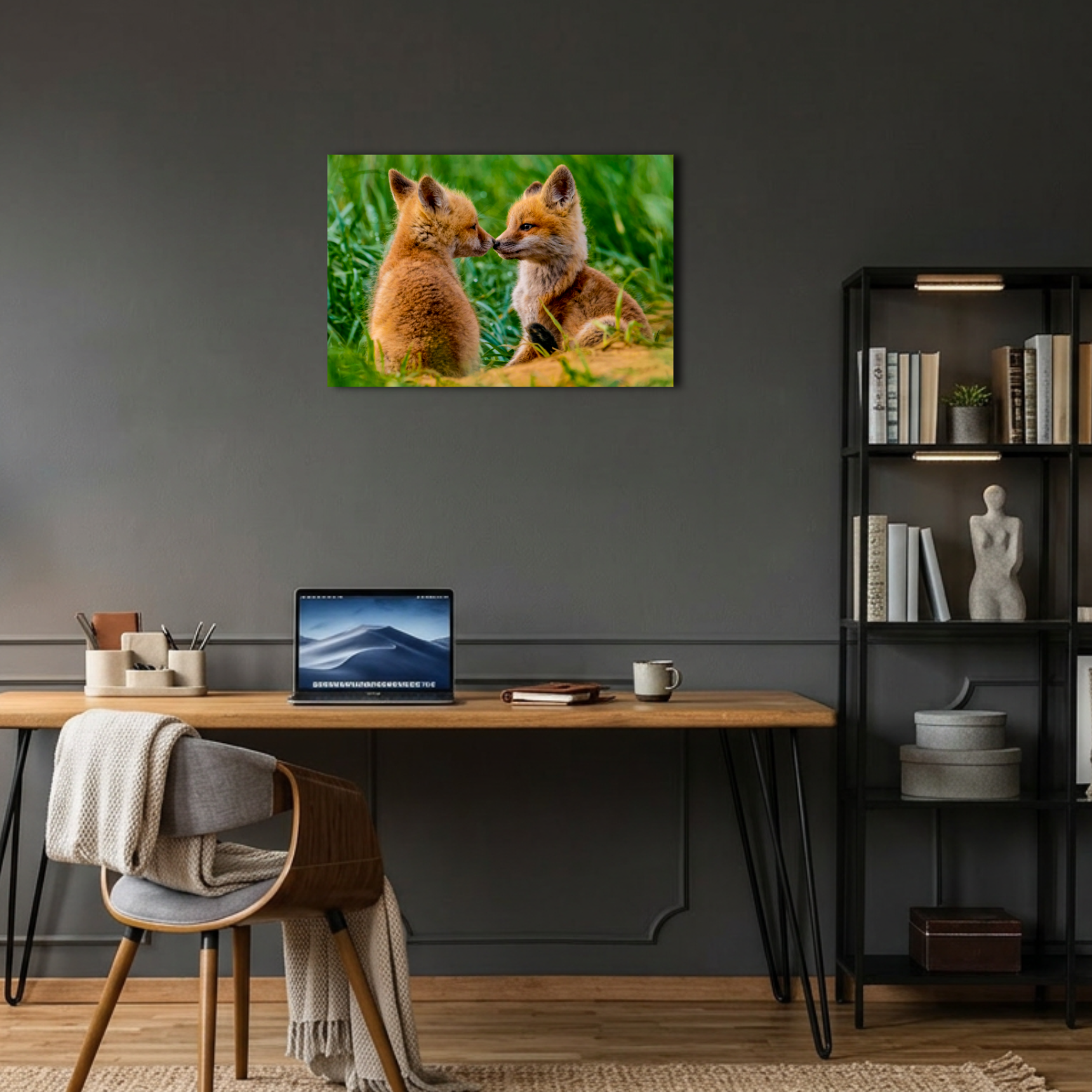 Sevimli Yavru Tilkiler Metal Poster