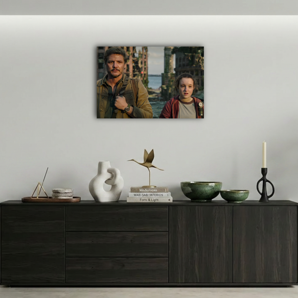 The Last of Us Joel ve Ellie Birlikte Yolculuk Metal Poster