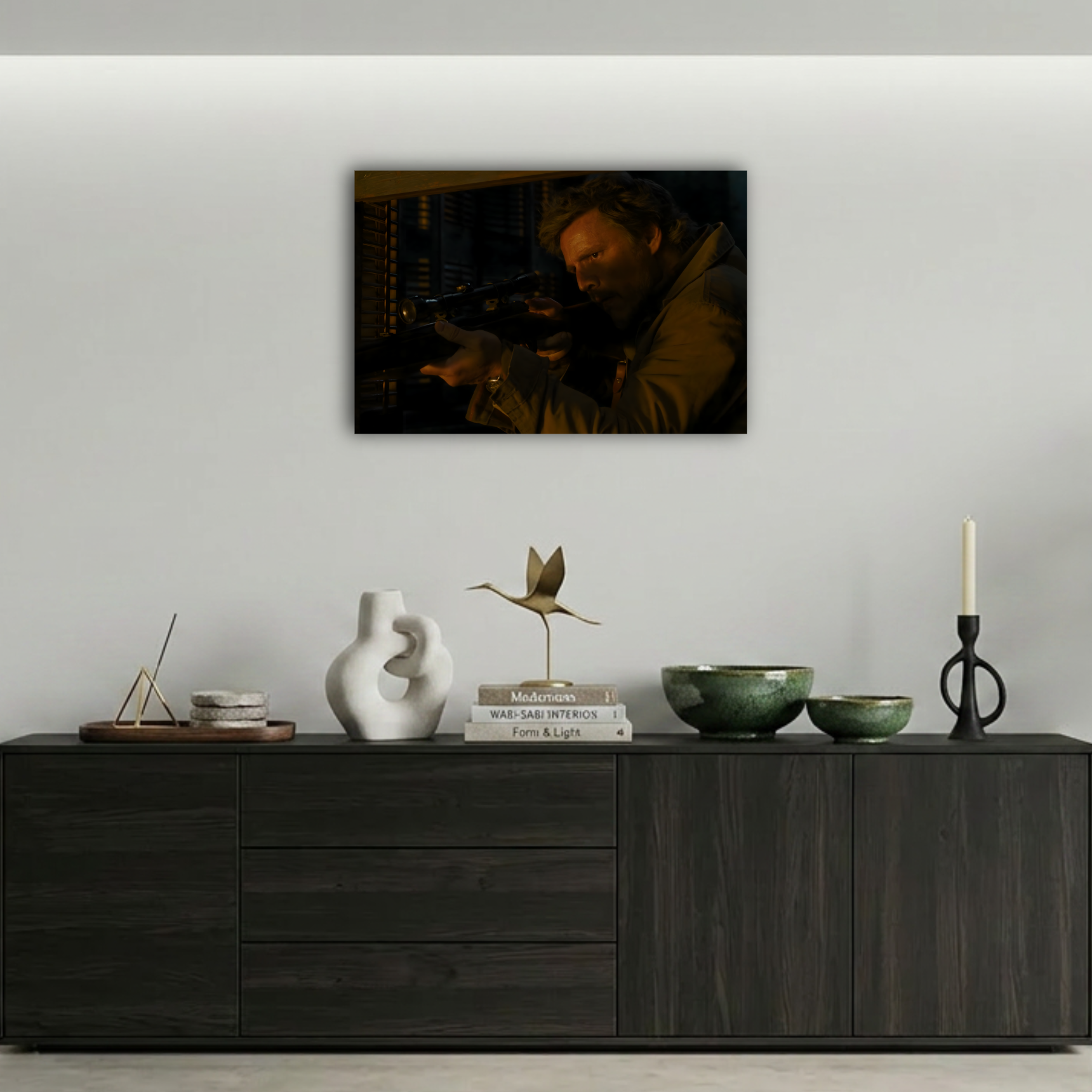 The Last of Us Keskin Nişancılık Oynayan Joel Metal Poster