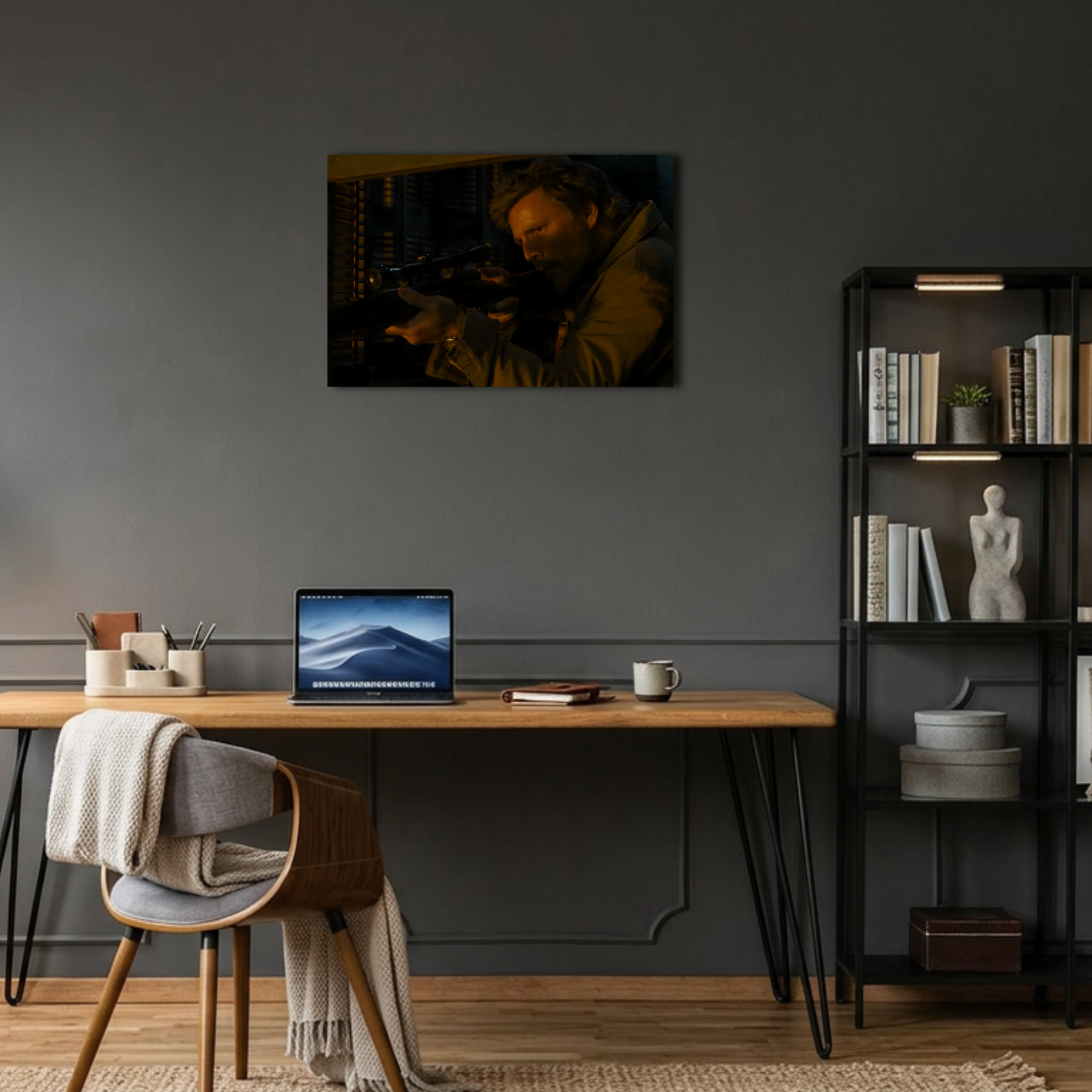 The Last of Us Keskin Nişancılık Oynayan Joel Metal Poster