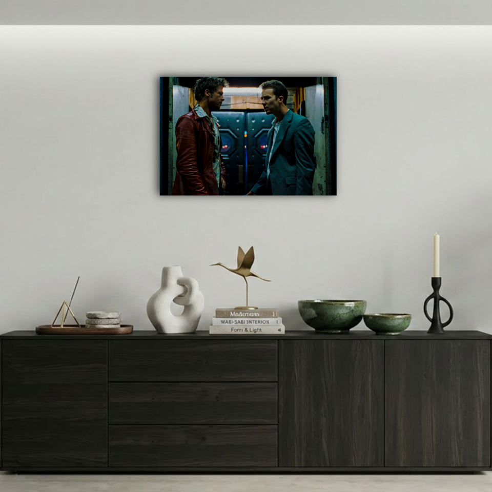 Fight Club Tyler & Narrator Yüz Yüze Metal Poster