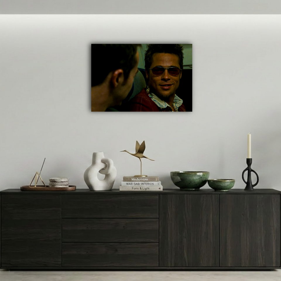 Fight Club Uçak Sahnesi Tyler Durden Metal Poster