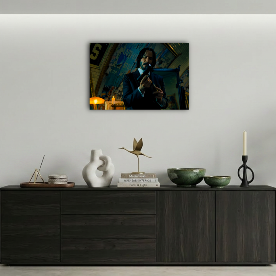 John Wick Silah Hazırlığı Metal Poster