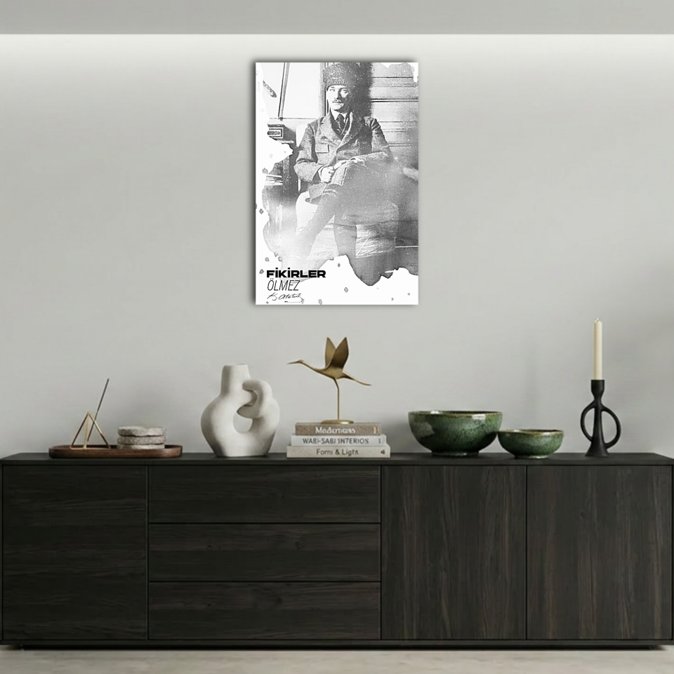 Atatürk ''Fikirler Ölmez'' Metal Poster