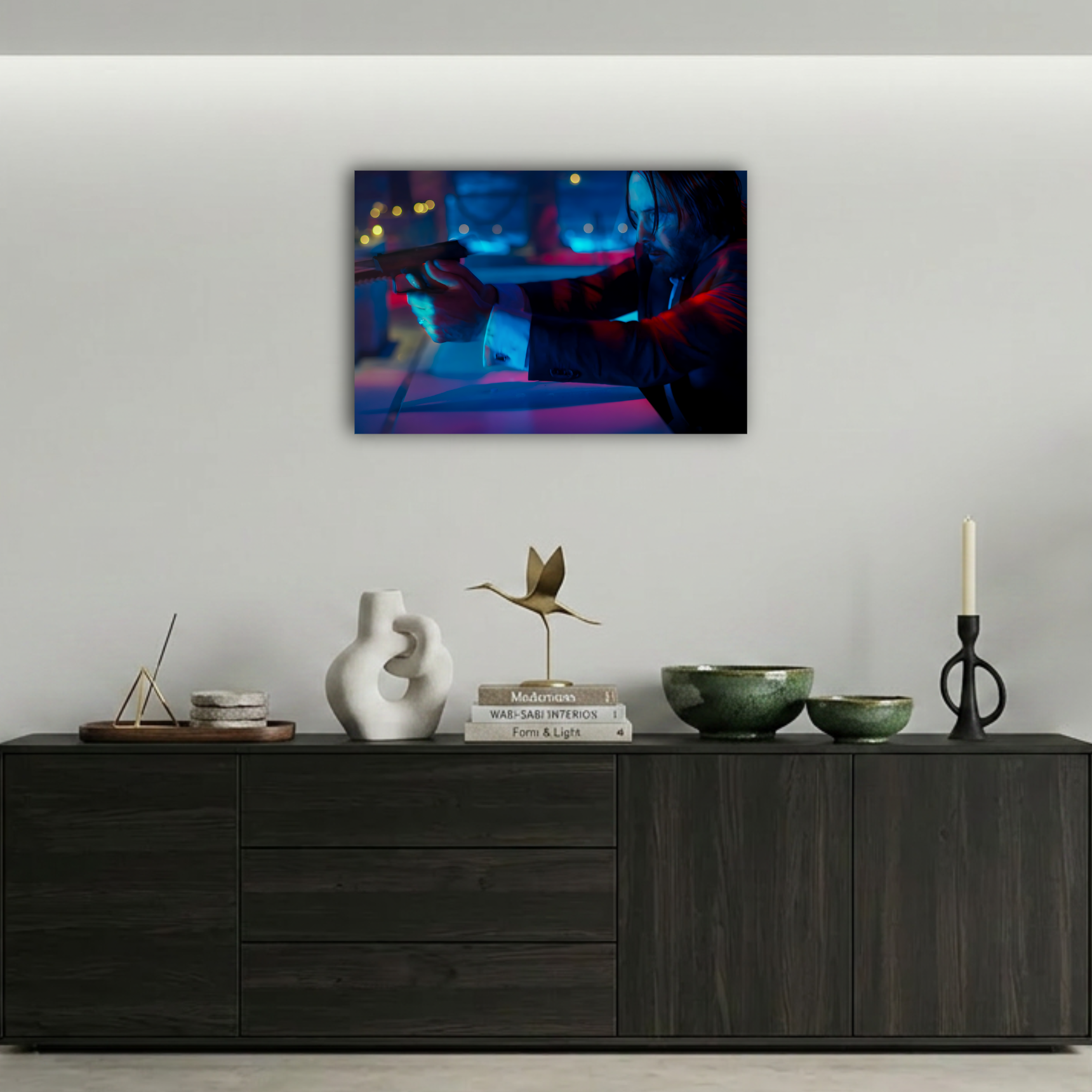 John Wick Neon Çatışma Metal Poster