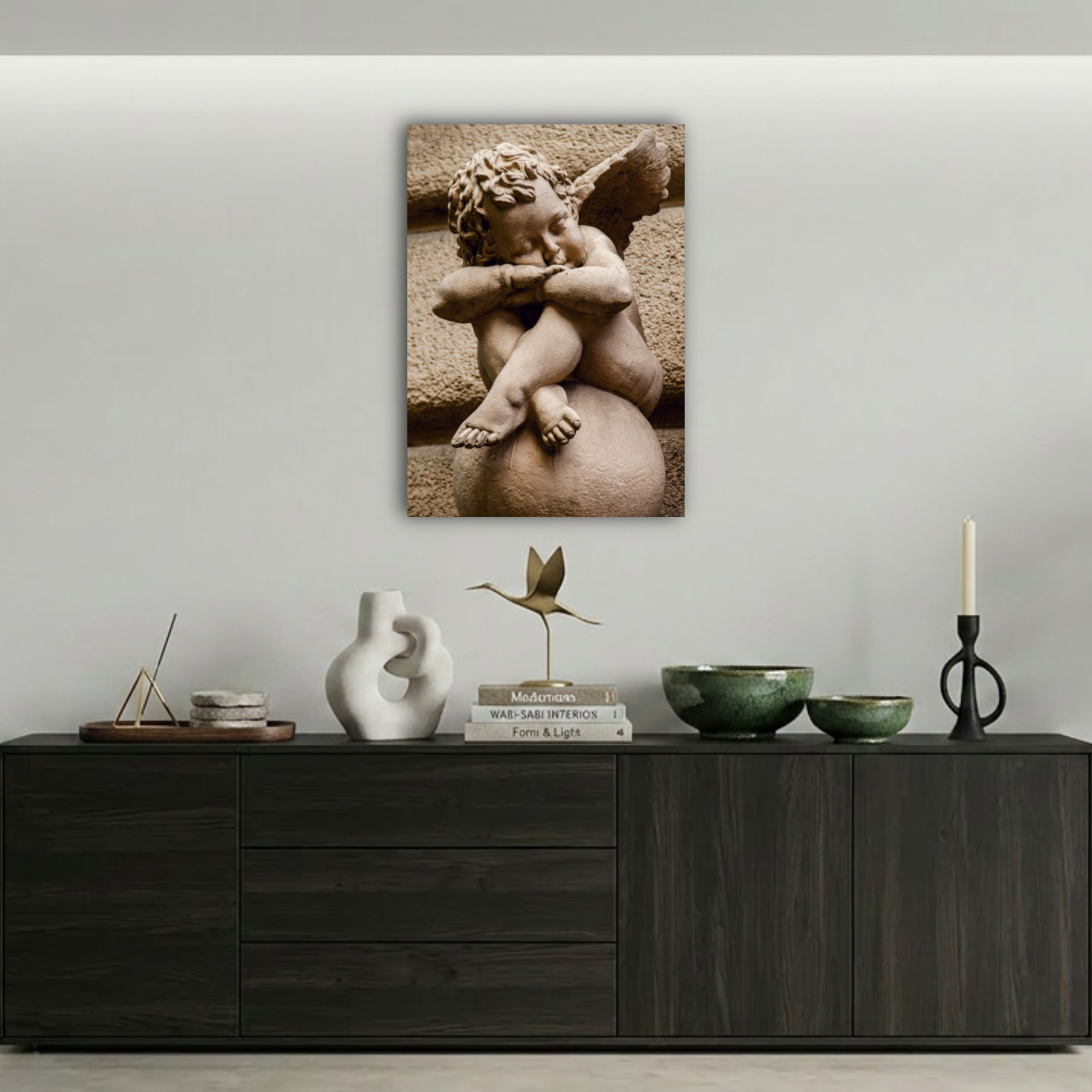 Uyuyan Melek Heykeli Metal Poster