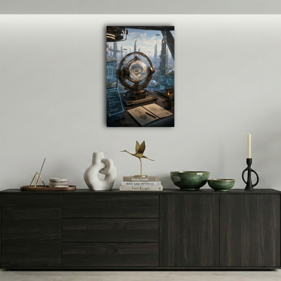 Kuantum Zaman Konverteri Metal Poster