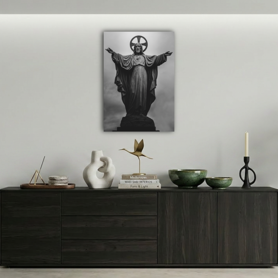 Kolları Açık Heykel Metal Poster